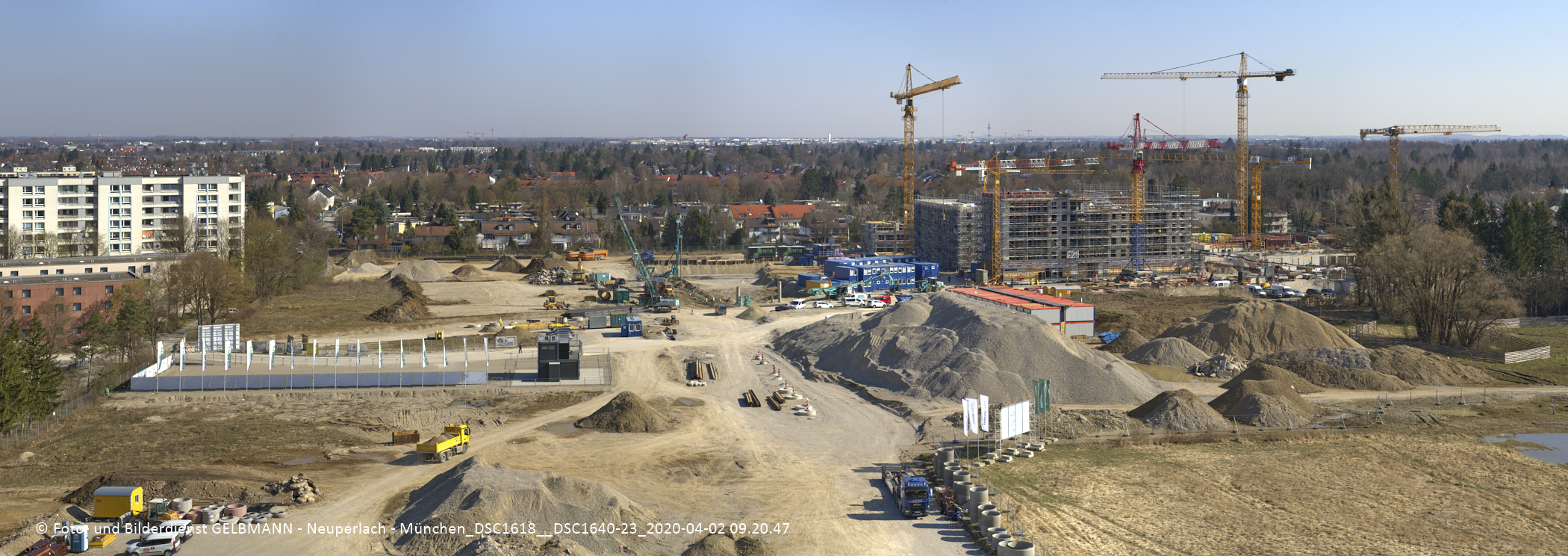 Impressionen von der Baustelle Aleixsquartier in Neuperlach am Truderinger Wald